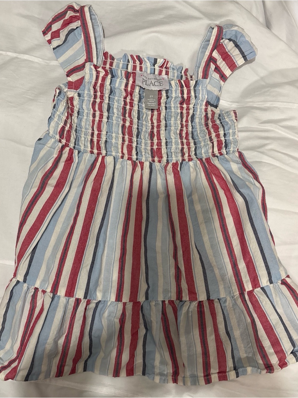 The Children's Place Red, Light Blue & Navy Striped Sundress